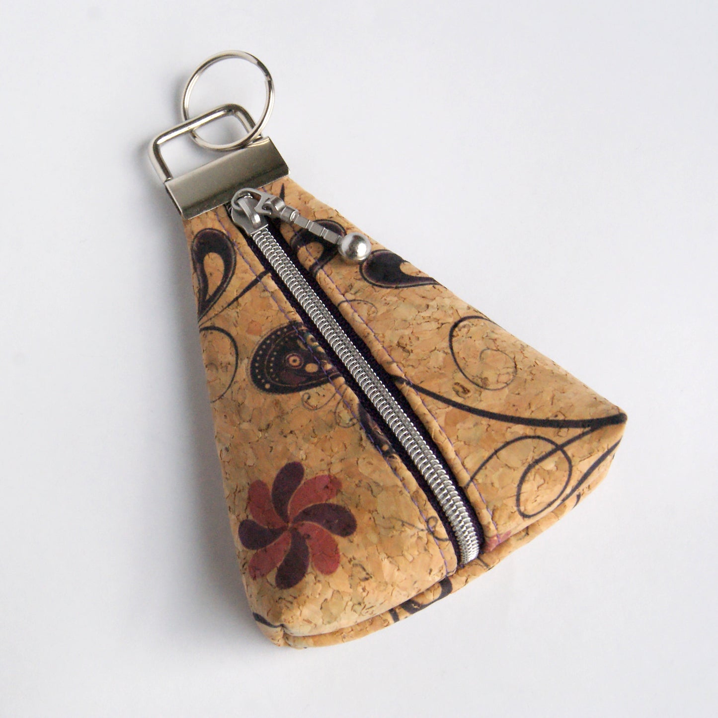 Triangle keyring pouch