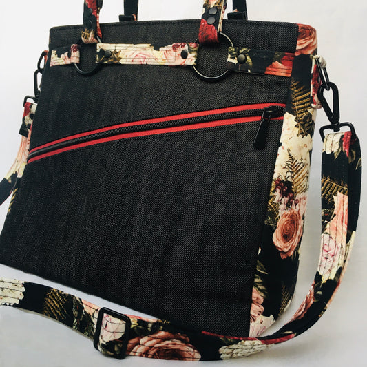 Large floral crossbody bag